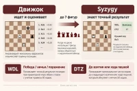 Сравнение обычного анализа шахматного движка и эндшпильных таблиц Syzygy
