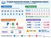 Как читать старую шахматную нотацию P-K4, N-KB3