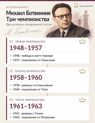 Три периода чемпионства Михаила Ботвинника