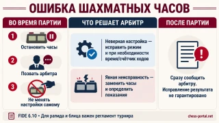что делать при ошибке настройки или неисправности шахматных часов
