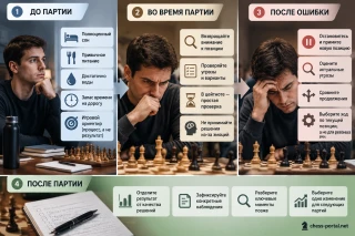 Практические этапы психологической подготовки шахматиста до партии, во время игры, после ошибки и после партии
