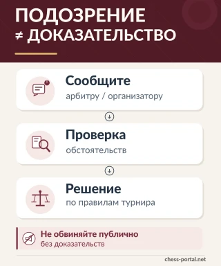 Схема действий при подозрении на читерство в шахматах: сообщение арбитру, проверка обстоятельств и решение по правилам турнира