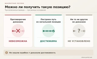 Три результата проверки достижимости шахматной позиции: невозможна, достижима или не установлено